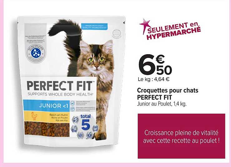 Croquettes pour chats PERFECT FIT Junior au Poulet