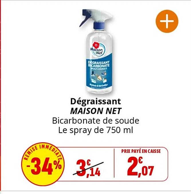 Dégraissant MAISON NET Bicarbonate de soude Le spray de 750 ml