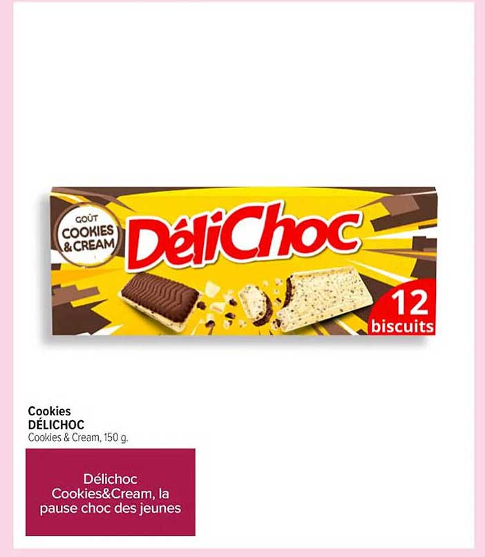DÉLICHOC Cookies & Cream, 150 g.