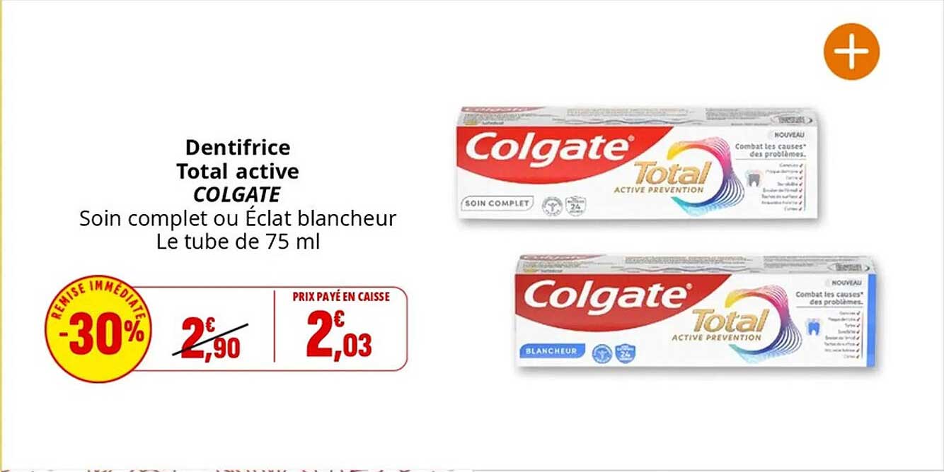 Dentifrice Total active COLGATE