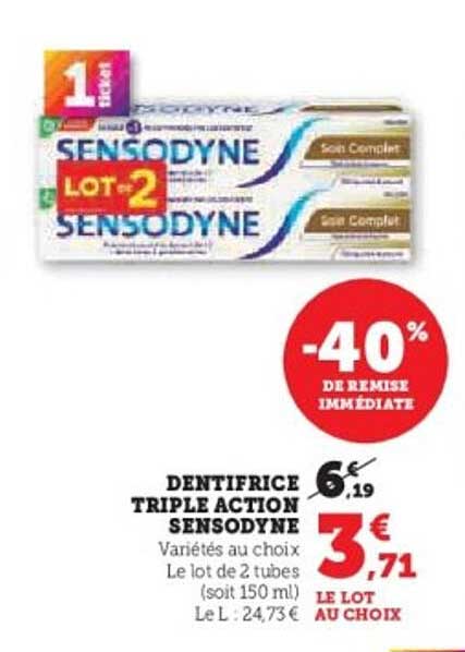 DENTIFRICE TRIPLE ACTION SENSODYNE