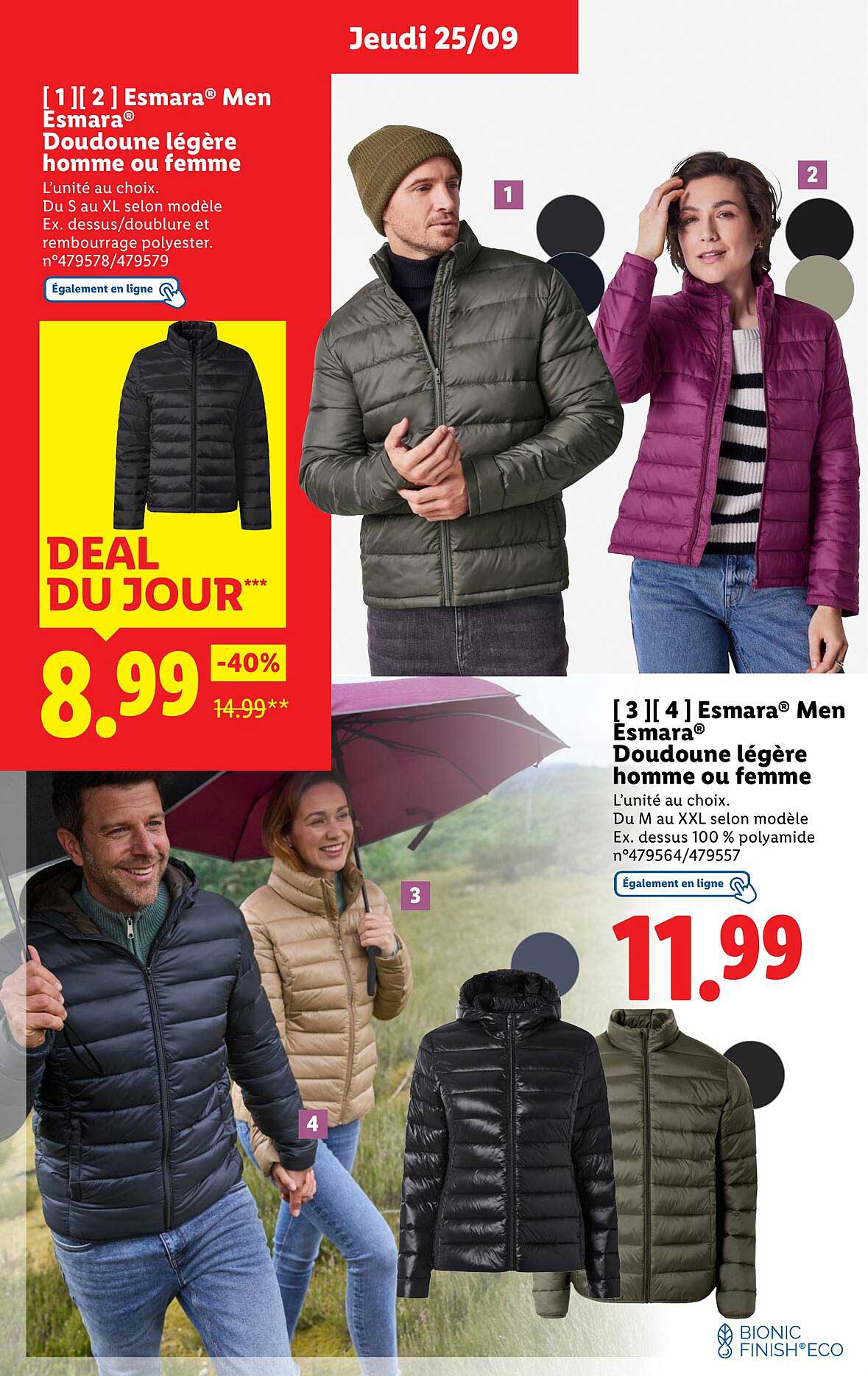 Doudoune légère Esmara® homme ou femme