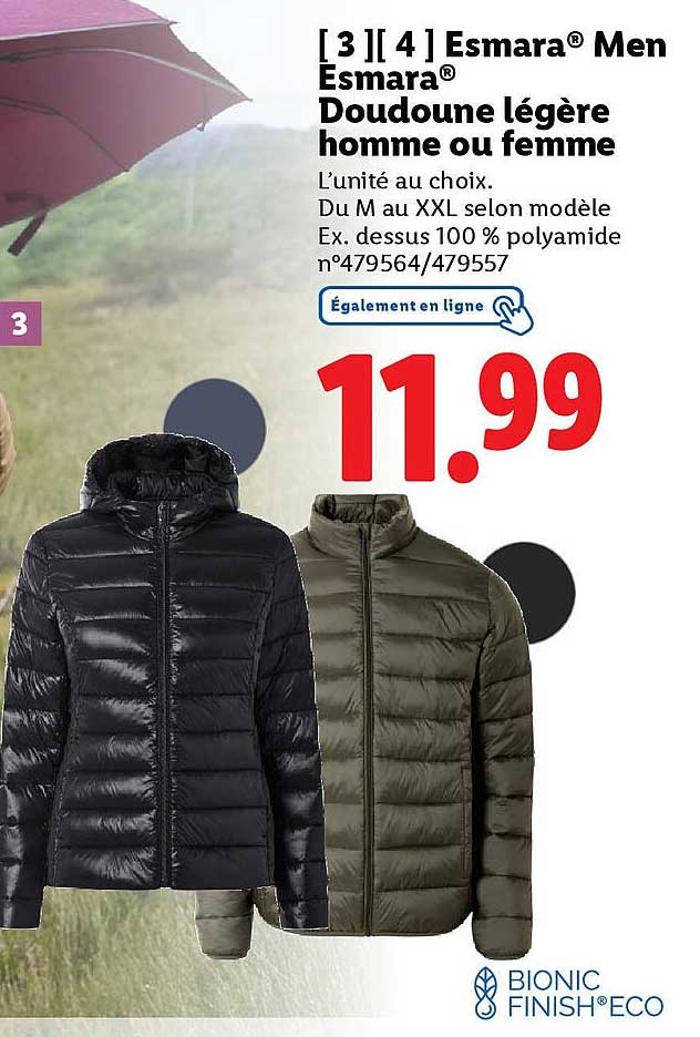Doudoune légère homme ou femme Esmara®