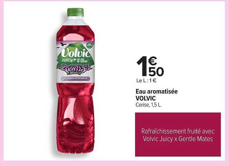Eau aromatisée VOLVIC Cerise, 1,5 L