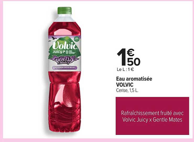 Eau aromatisée VOLVIC Cerise, 1,5 L