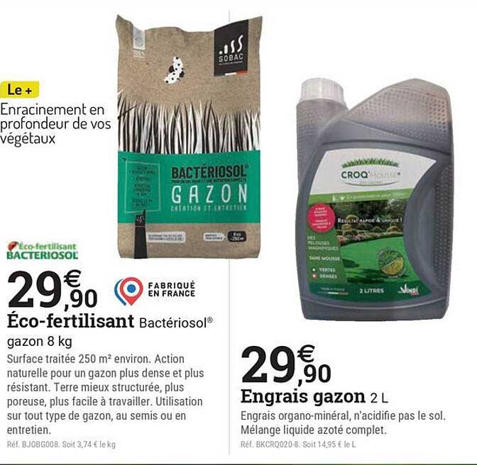 Éco-fertilisant Bactériosol gazon 8 kg