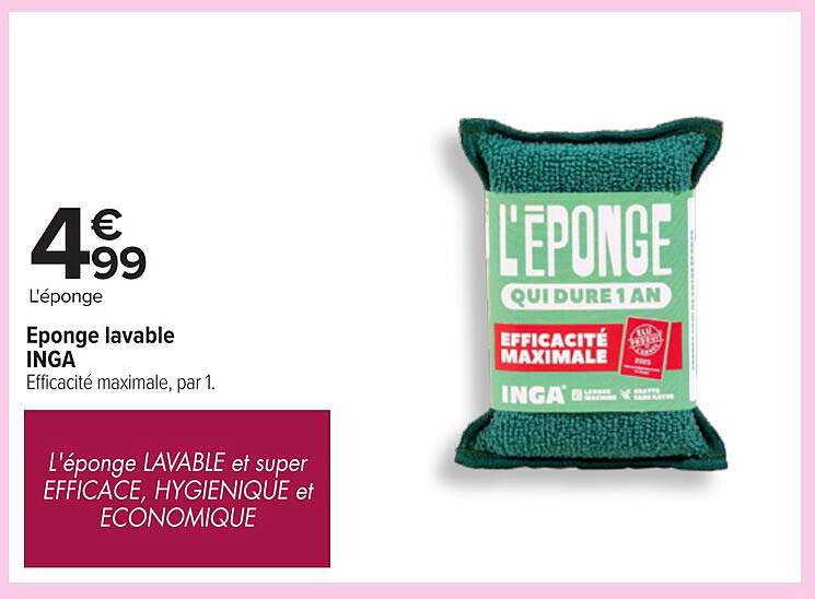 Eponge lavable INGA