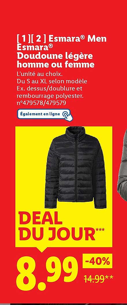 Esmara® Doudoune légère homme ou femme