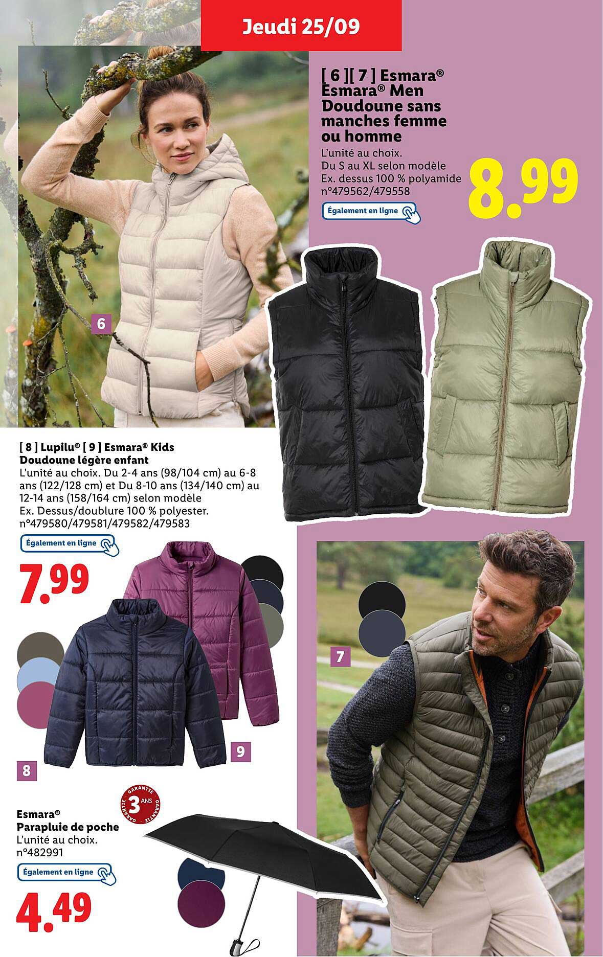 Esmara® Men Doudoune sans manches femme ou homme