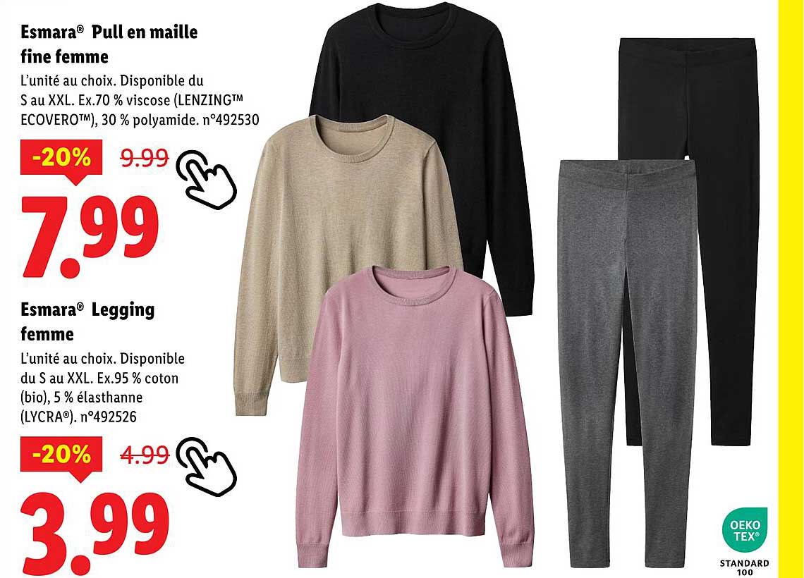 Esmara® Pull en maille fine femme et Esmara® Legging femme