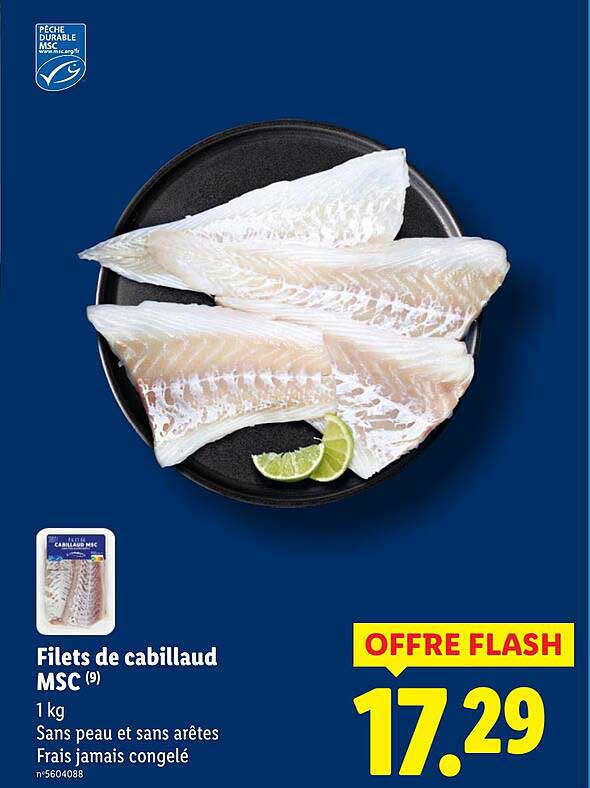 Filets de cabillaud MSC