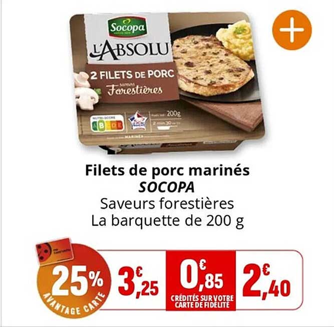 Filets de porc marinés SOCOPA Saveurs forestières