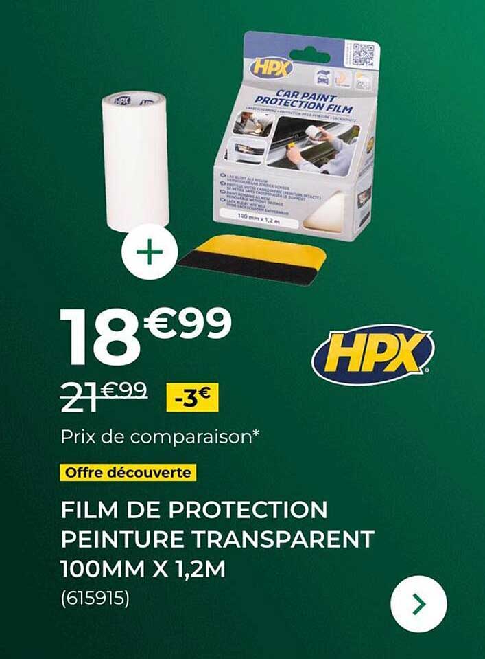 FILM DE PROTECTION PEINTURE TRANSPARENT 100MM X 1,2M