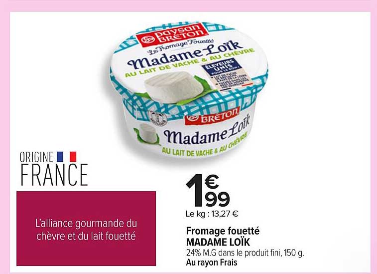 Fromage fouetté MADAME LOÏK