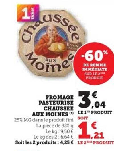 FROMAGE PASTEURISÉ CHAUSSEE AUX MOINS
