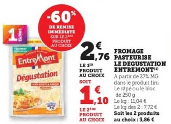 FROMAGE PASTEURISÉ LE DÉGUSTATION ENTREMON