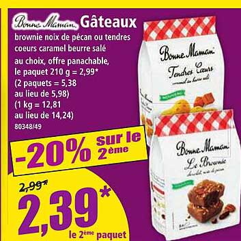 Gâteaux Bonne Maman - 20% sur le 2ème