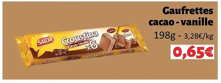Gaufrettes cacao - vanille