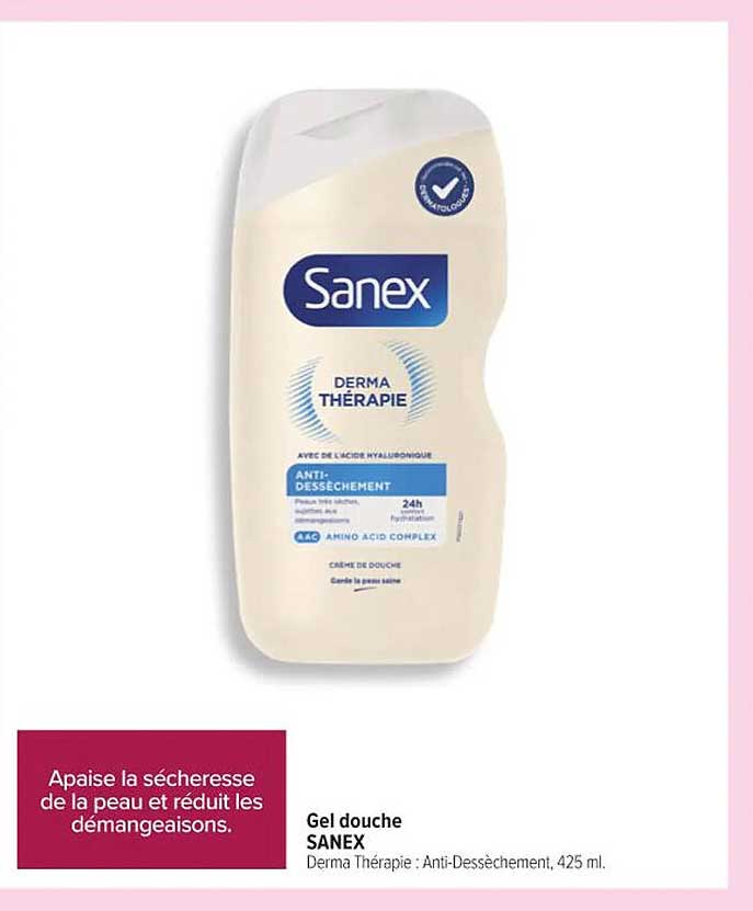Gel douche SANEX Derma Thérapie : Anti-Dessèchement, 425 ml