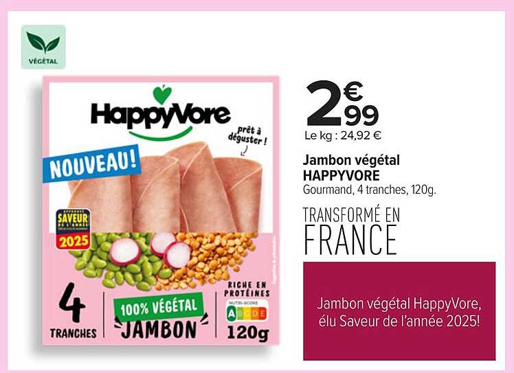 Jambon végétal HAPPYVORE