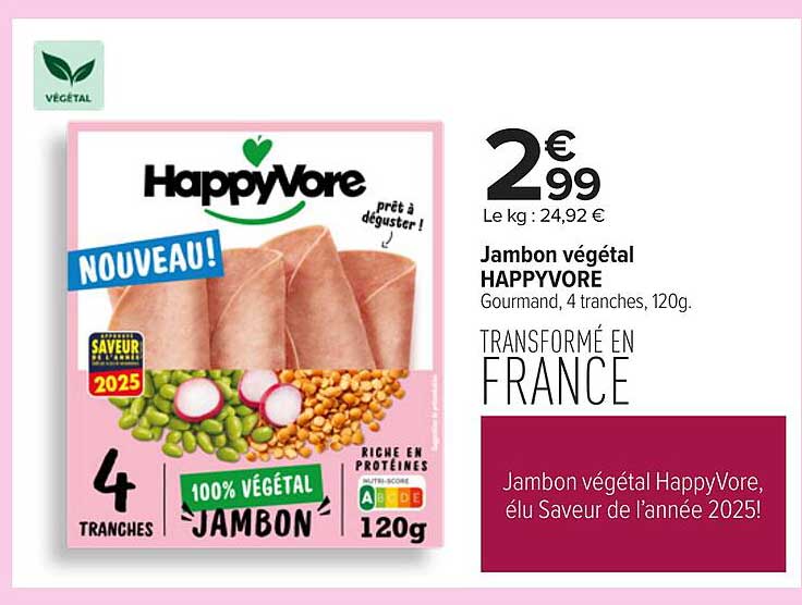 Jambon végétal HAPPYVORE