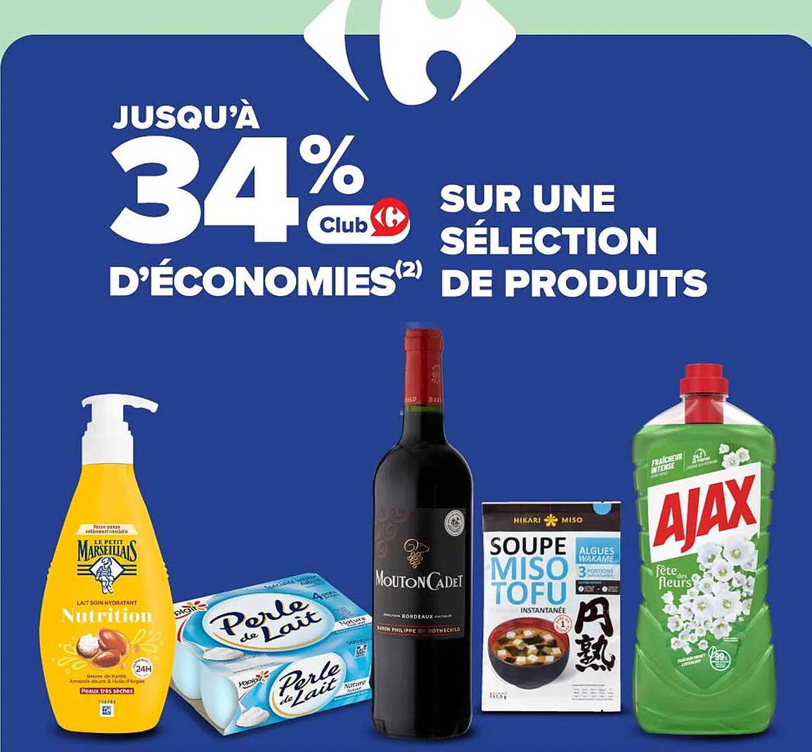Jusqu'à 34% d'économies sur une sélection de produits