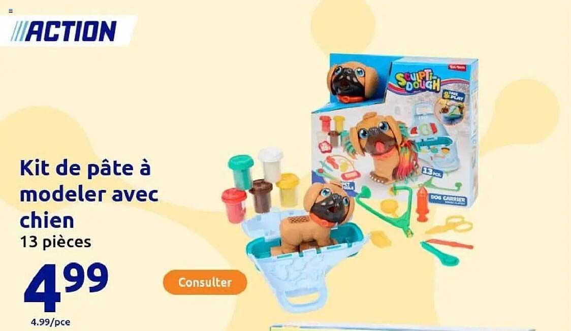 Kit de pâte à modeler avec chien