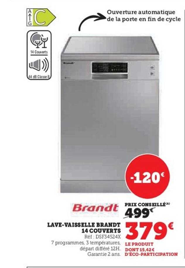 LAVE-VAISSELLE BRANDT 14 COUVERTS