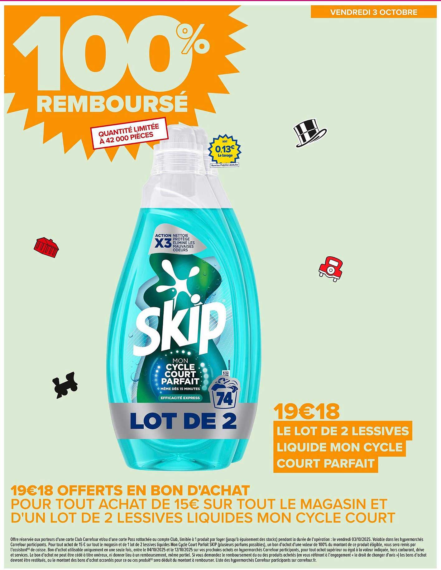 LE LOT DE 2 LESSIVES LIQUIDE MON CYCLE COURT PARFAIT