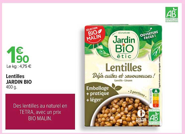 Lentilles JARDIN BIO