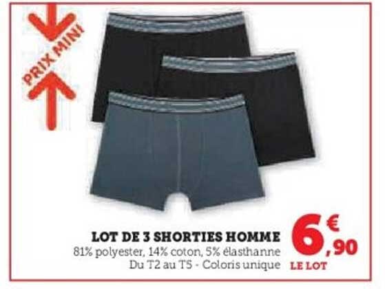 LOT DE 3 SHORTIES HOMME
