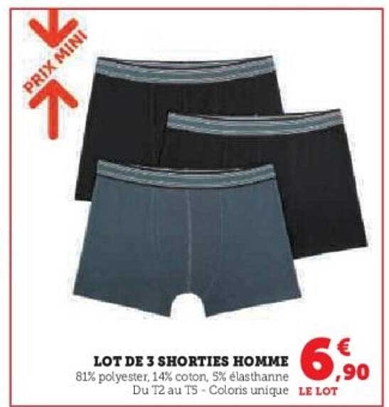 LOT DE 3 SHORTIES HOMME