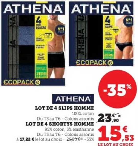 LOT DE 4 SLIPS HOMME