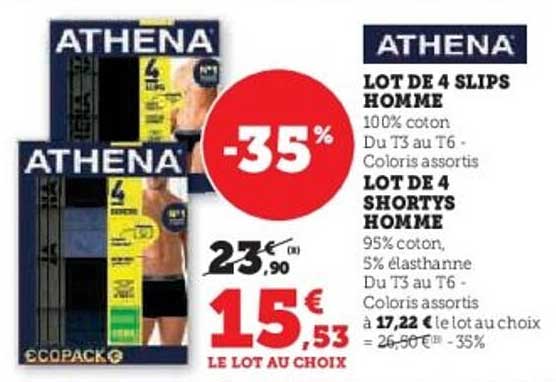LOT DE 4 SLIPS HOMME