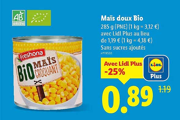 Maïs doux Bio