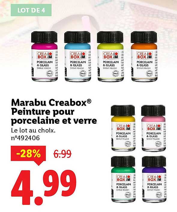 Marabu Creabox® Peinture pour porcelaine et verre