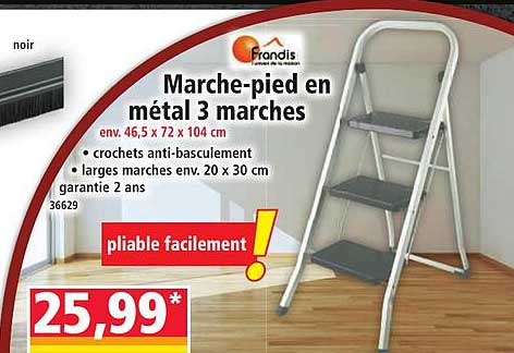 Marche-pied en métal 3 marches