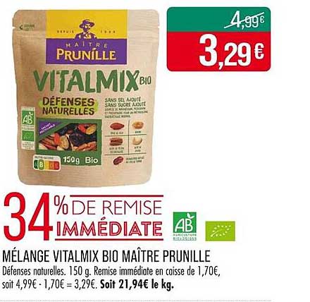 MÉLANGE VITALMIX BIO MAÎTRE PRUNILLE