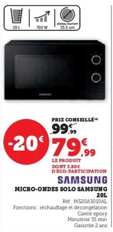 MICRO-ONDES SOLO SAMSUNG 20L