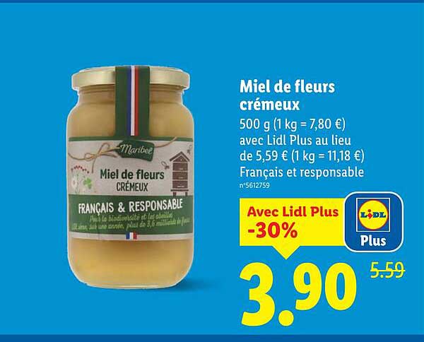 Miel de fleurs crémeux