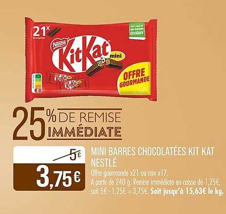 MINI BARRES CHOCOLATÉES KIT KAT NESTLÉ