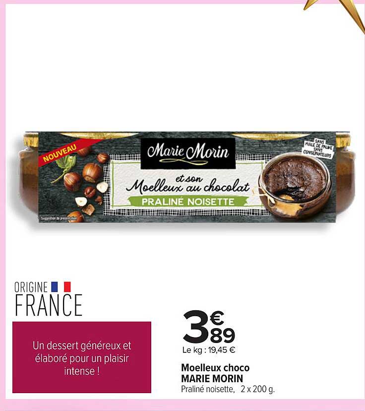Moelleux choco MARIE MORIN