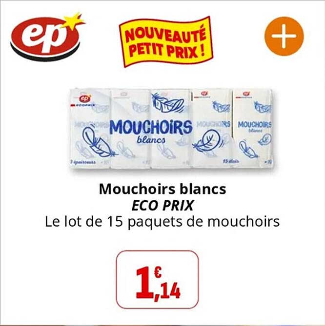 Mouchoirs blancs ECO PRIX