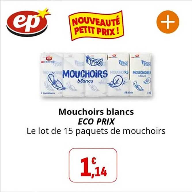 Mouchoirs blancs ECO PRIX