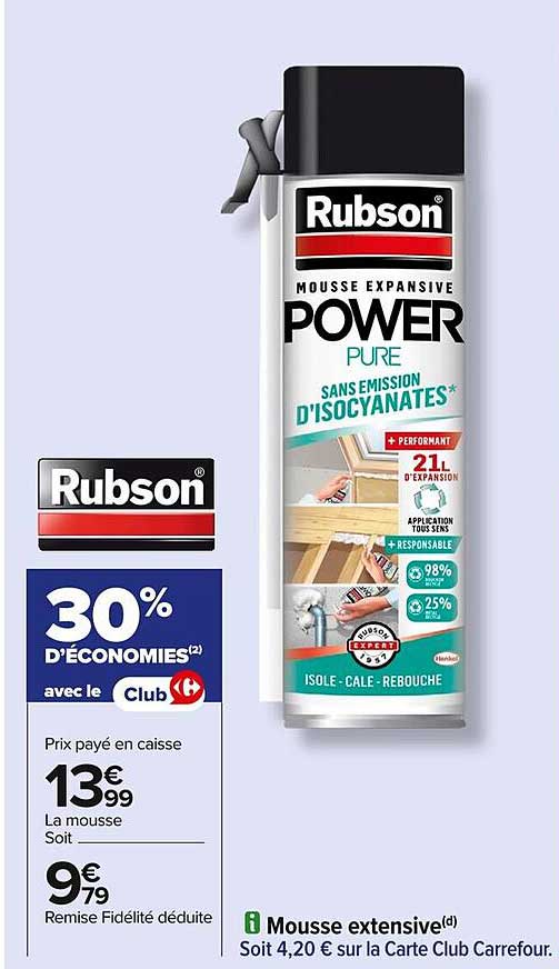 Mousse expansive Power Pure Rubson