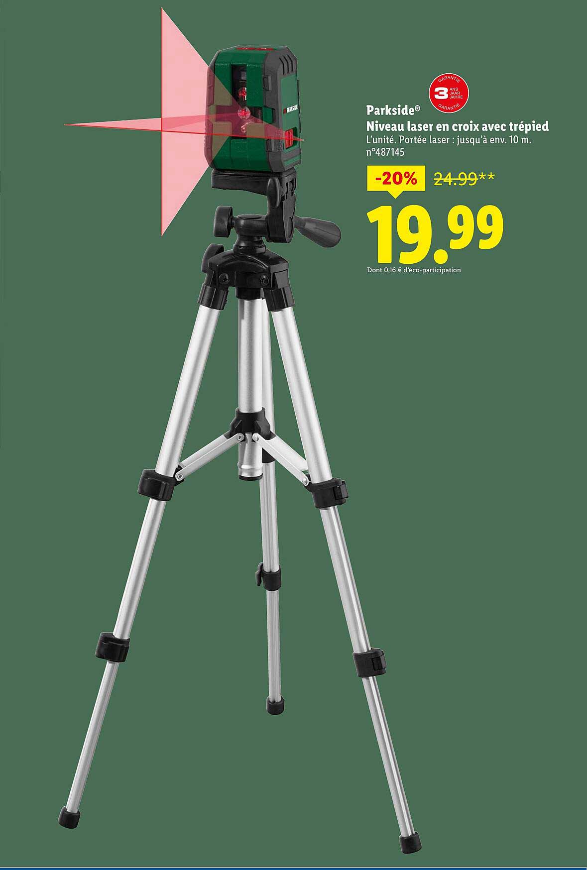 Niveau laser en croix avec trépied