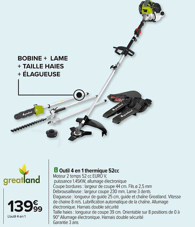 Outil 4 en 1 thermique 52cc