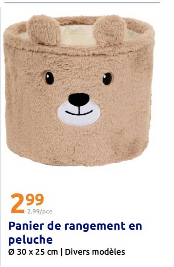 Panier de rangement en peluche