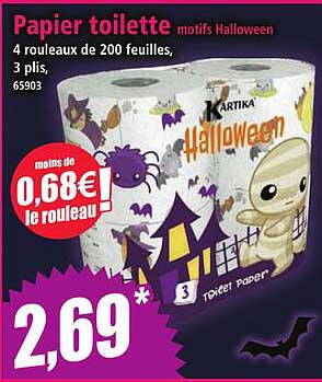Papier toilette motifs Halloween