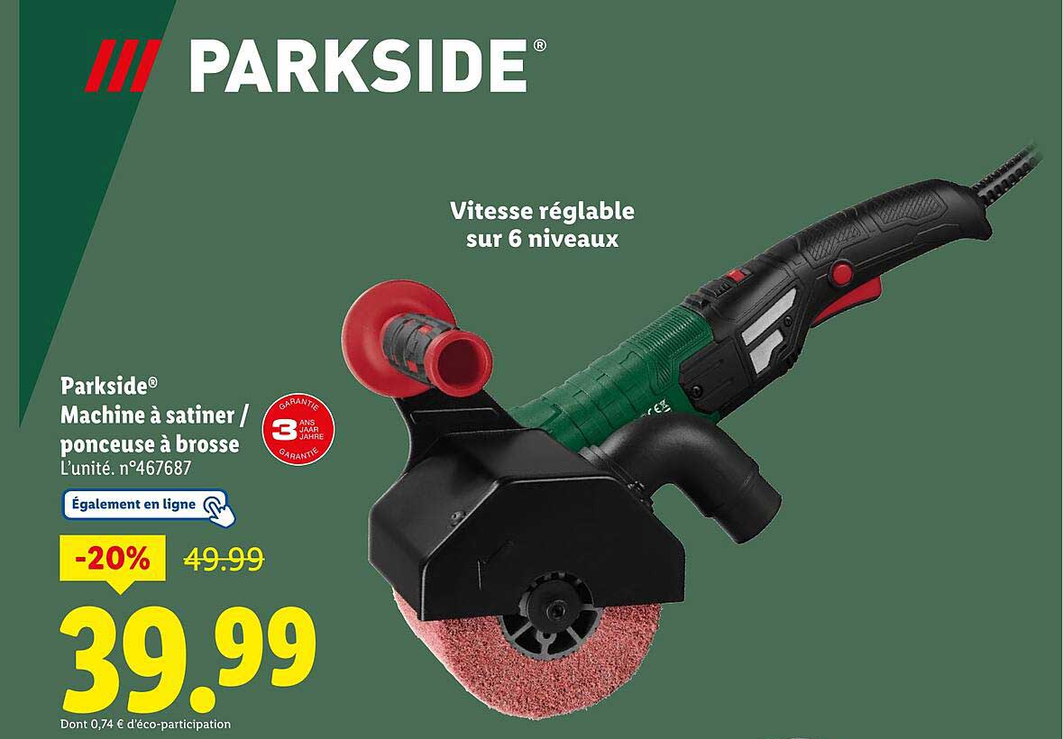 Parkside® Machine à satiner / ponceuse à brosse